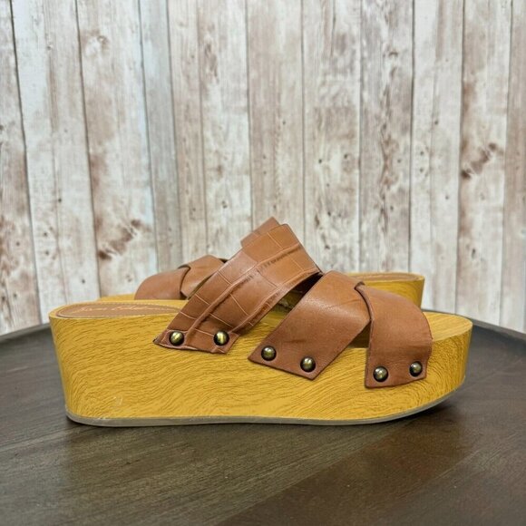 Sam Edelman Women's Clog Sandals Strappy 70s 60s Brown Size 7M - Picture 7 of 12